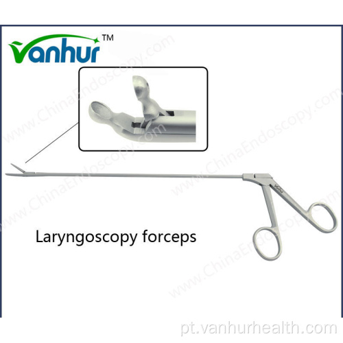 Pinça de laringoscopia de aço inoxidável 230 mm